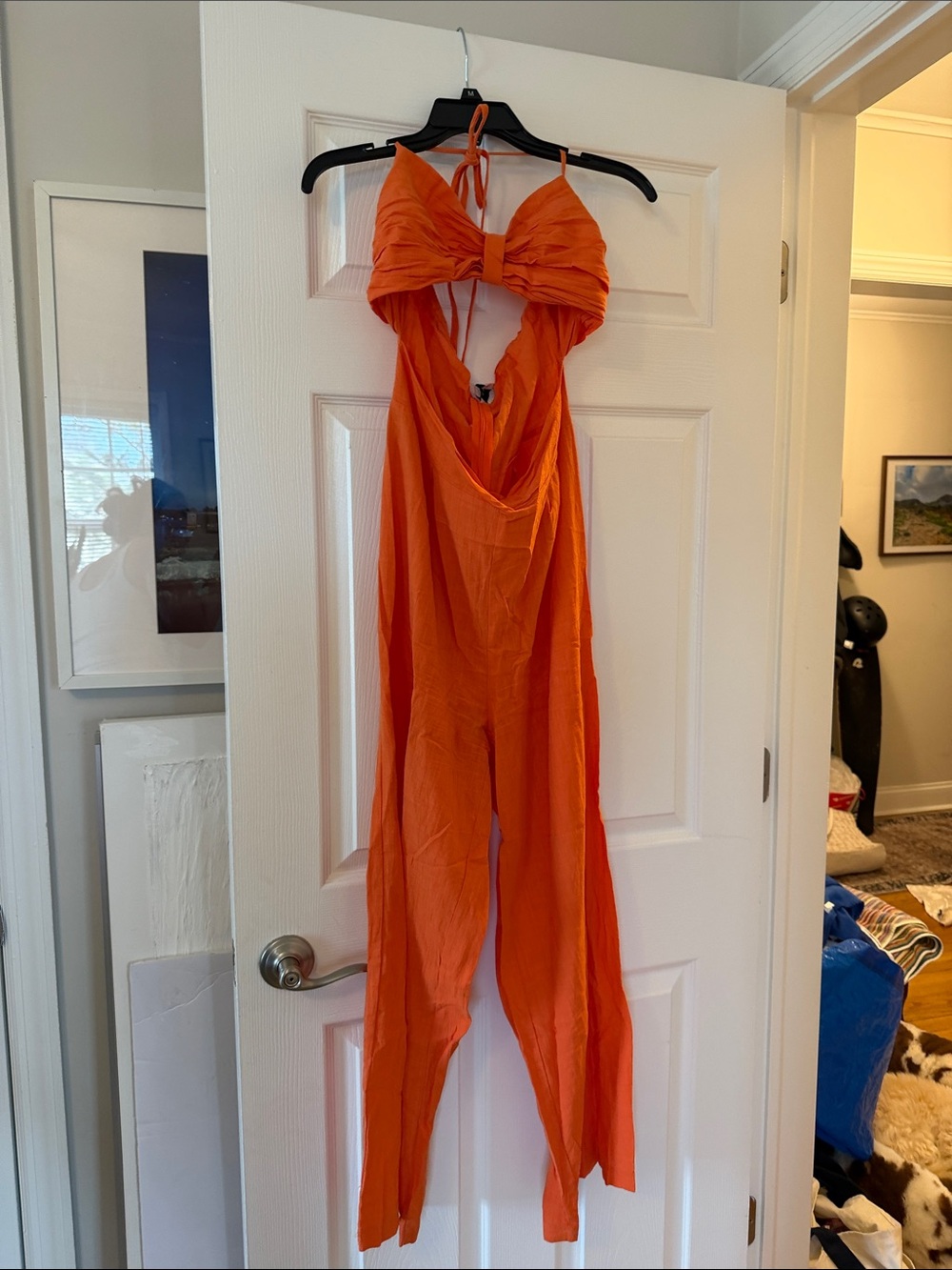 Kids Orange One-Piece Halter Jumpsuit